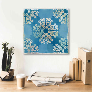 'Royal Blue Tile I' by Flora Kouta Giclee Canvas Wall Art,18 x 18