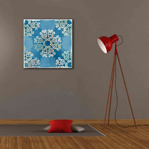 'Royal Blue Tile I' by Flora Kouta Giclee Canvas Wall Art,26 x 26