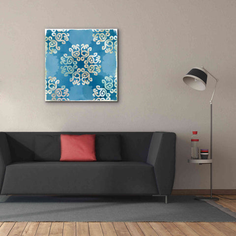 Image of 'Royal Blue Tile I' by Flora Kouta Giclee Canvas Wall Art,37 x 37