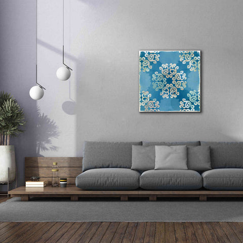 Image of 'Royal Blue Tile I' by Flora Kouta Giclee Canvas Wall Art,37 x 37