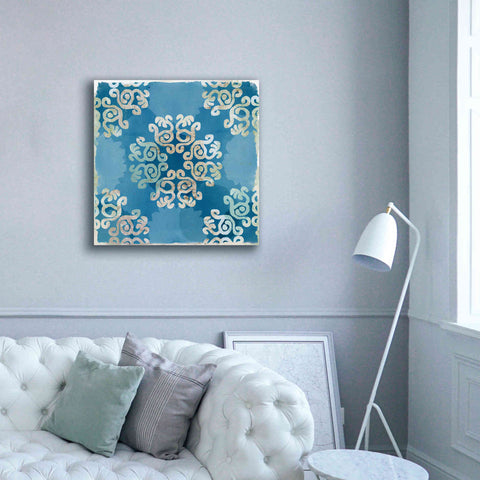 Image of 'Royal Blue Tile I' by Flora Kouta Giclee Canvas Wall Art,37 x 37