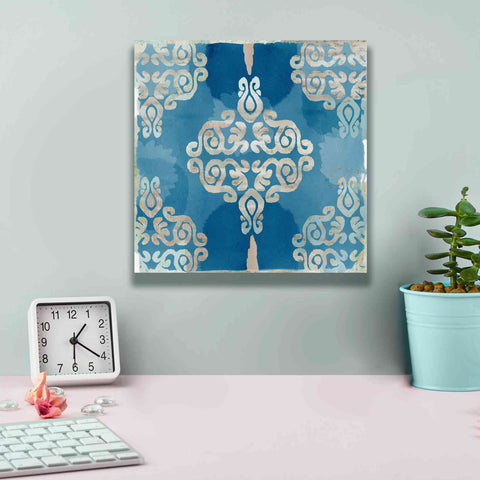 Image of 'Royal Blue Tile II' by Flora Kouta Giclee Canvas Wall Art,12 x 12