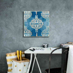 'Royal Blue Tile II' by Flora Kouta Giclee Canvas Wall Art,18 x 18