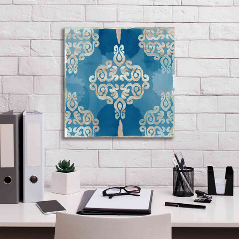 Image of 'Royal Blue Tile II' by Flora Kouta Giclee Canvas Wall Art,18 x 18