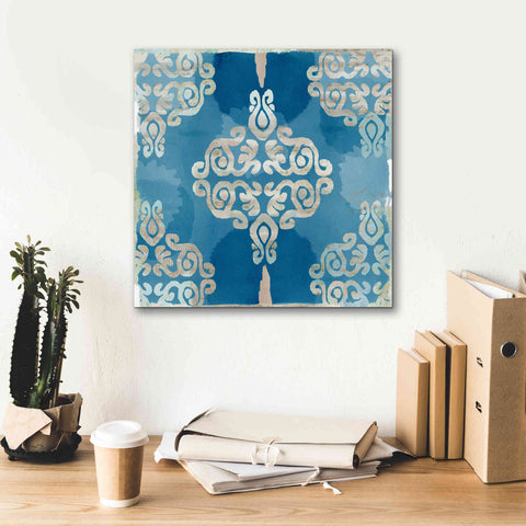 Image of 'Royal Blue Tile II' by Flora Kouta Giclee Canvas Wall Art,18 x 18