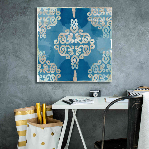 Image of 'Royal Blue Tile II' by Flora Kouta Giclee Canvas Wall Art,26 x 26