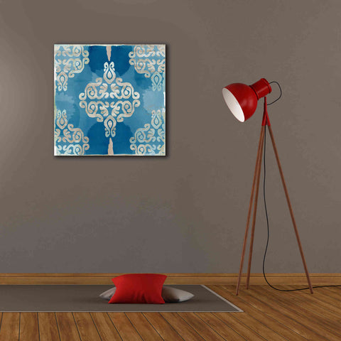 Image of 'Royal Blue Tile II' by Flora Kouta Giclee Canvas Wall Art,26 x 26