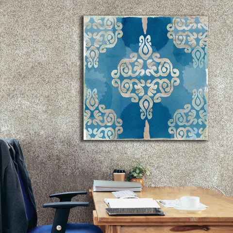 Image of 'Royal Blue Tile II' by Flora Kouta Giclee Canvas Wall Art,37 x 37
