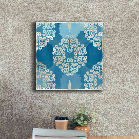 Image of 'Royal Blue Tile III' by Flora Kouta Giclee Canvas Wall Art,18 x 18