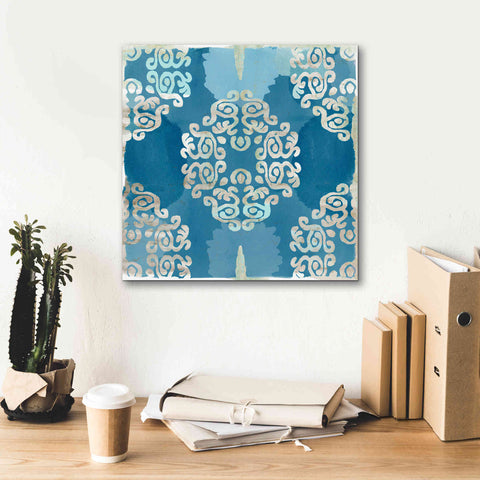 Image of 'Royal Blue Tile III' by Flora Kouta Giclee Canvas Wall Art,18 x 18