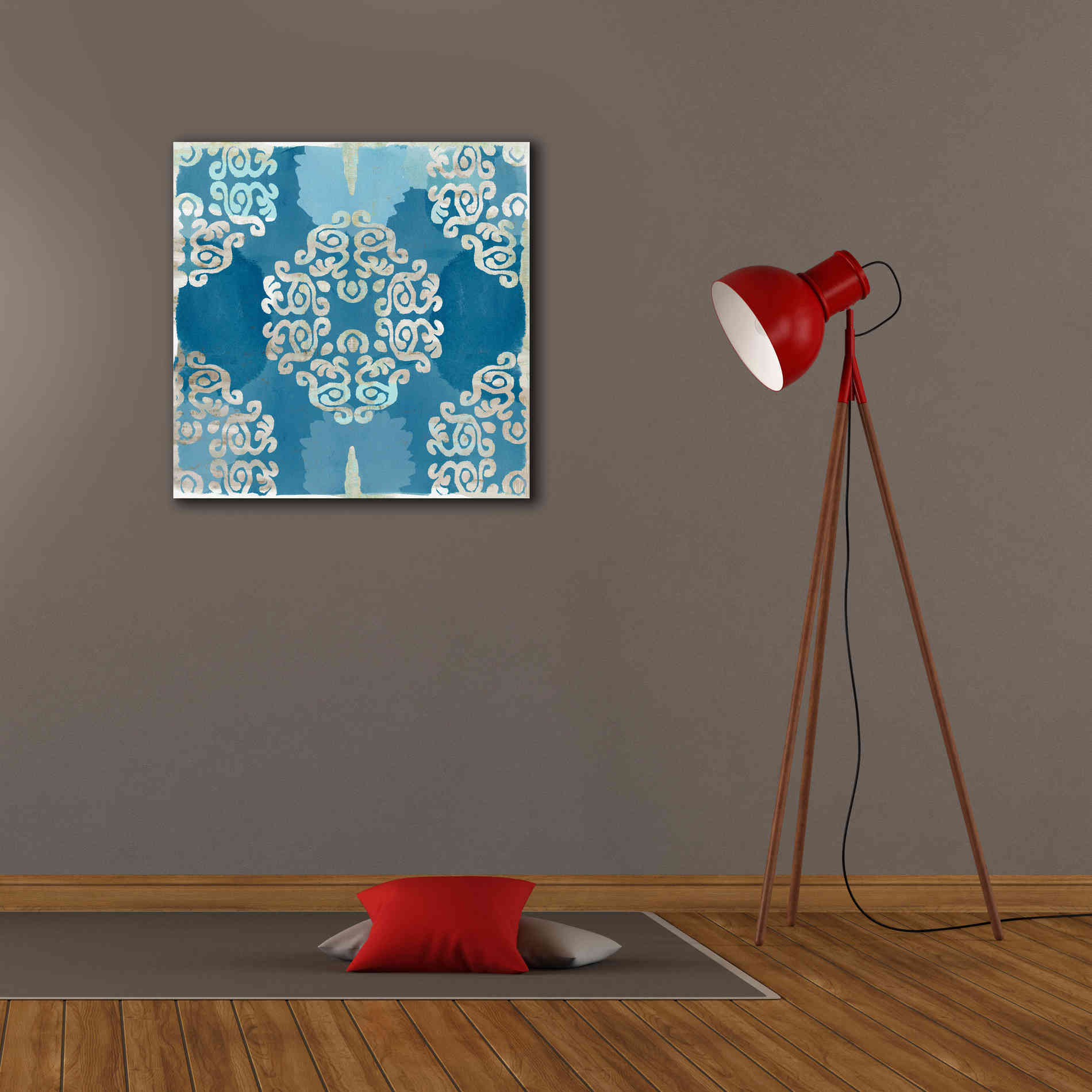 'Royal Blue Tile III' by Flora Kouta Giclee Canvas Wall Art,26 x 26