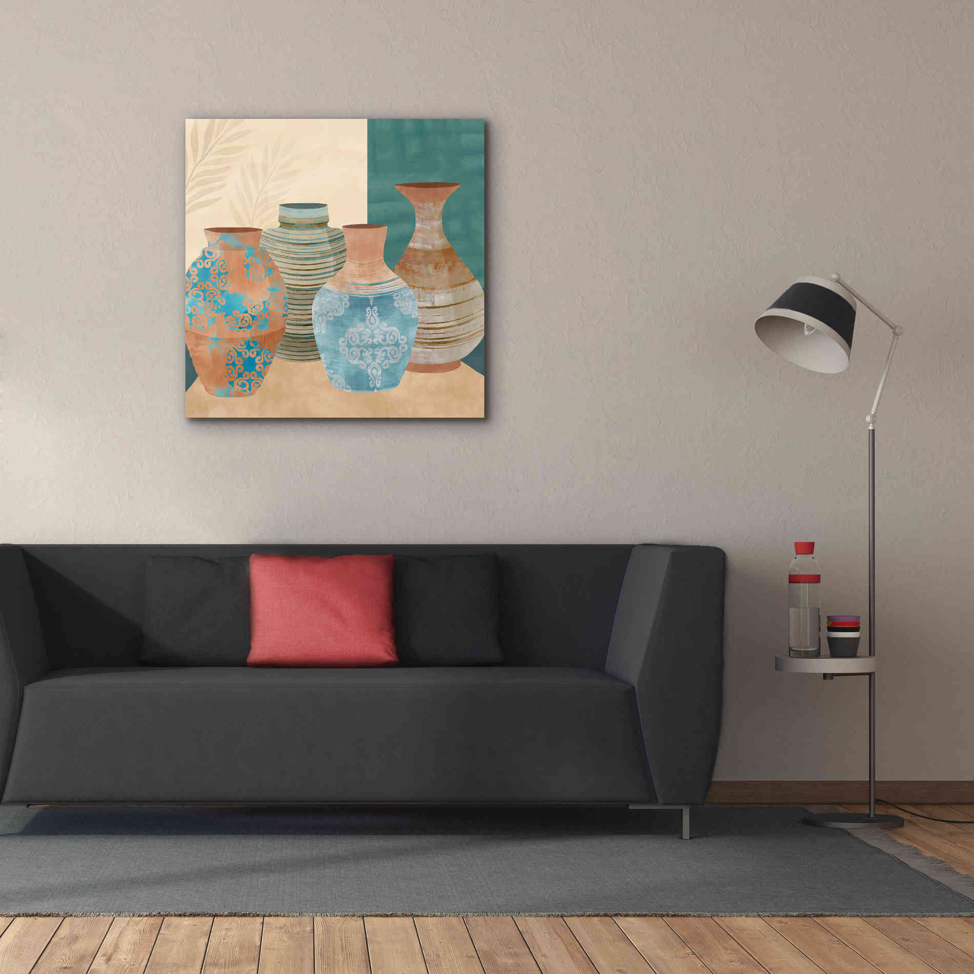 'Earthenware Pots II' by Flora Kouta Giclee Canvas Wall Art,37 x 37