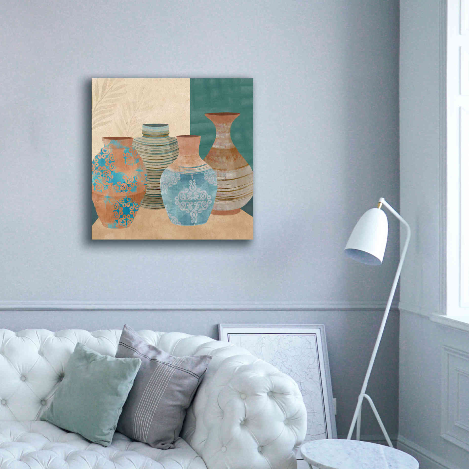'Earthenware Pots II' by Flora Kouta Giclee Canvas Wall Art,37 x 37