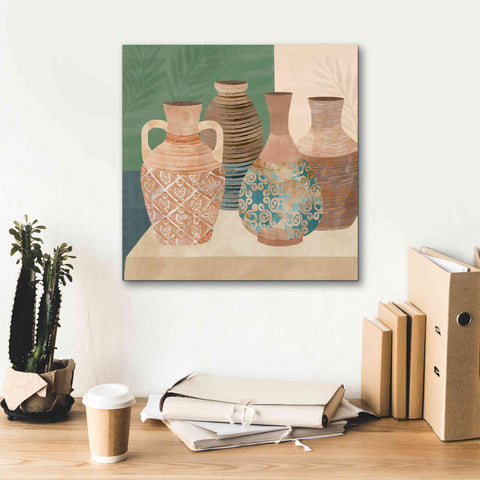 Image of 'Earthenware Pots III' by Flora Kouta Giclee Canvas Wall Art,18 x 18