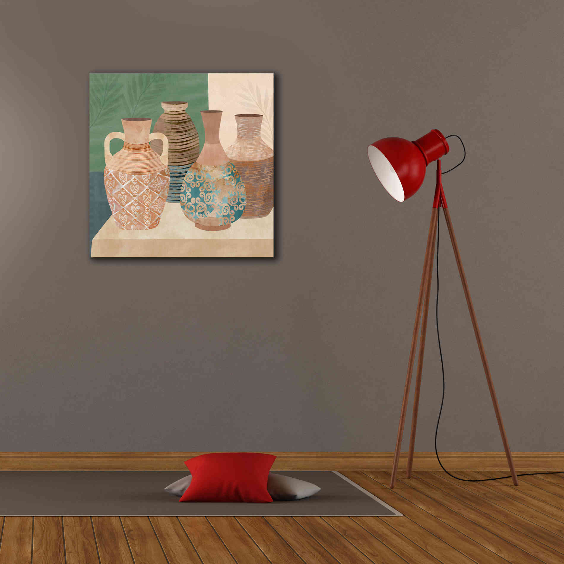 'Earthenware Pots III' by Flora Kouta Giclee Canvas Wall Art,26 x 26