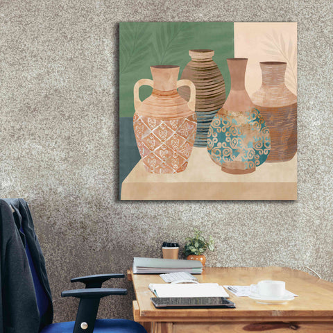 Image of 'Earthenware Pots III' by Flora Kouta Giclee Canvas Wall Art,37 x 37