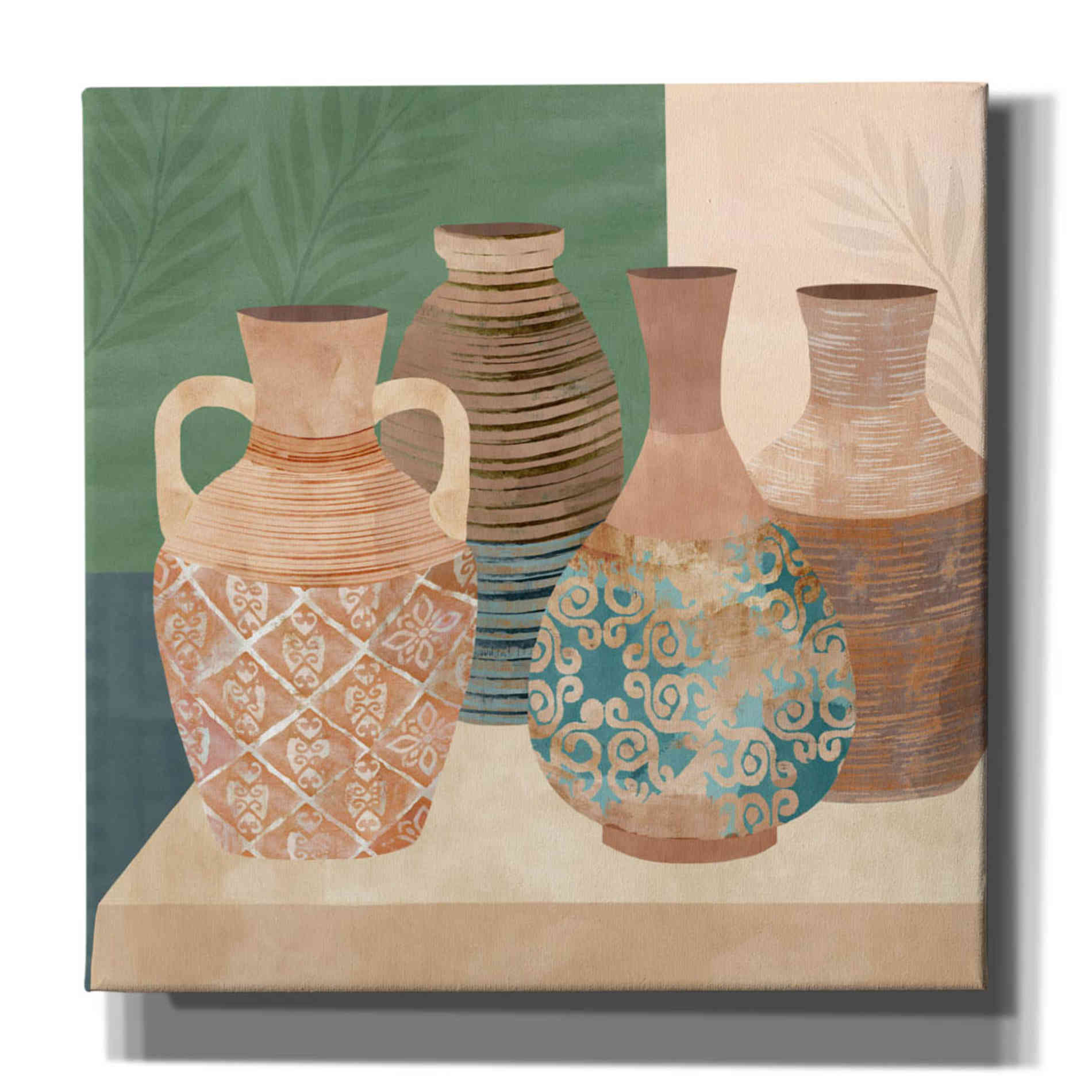 'Earthenware Pots III' by Flora Kouta Giclee Canvas Wall Art
