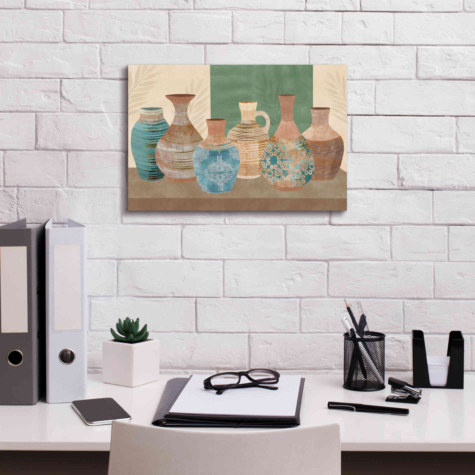 'Earthenwared Pots IV' by Flora Kouta Giclee Canvas Wall Art,18 x 12