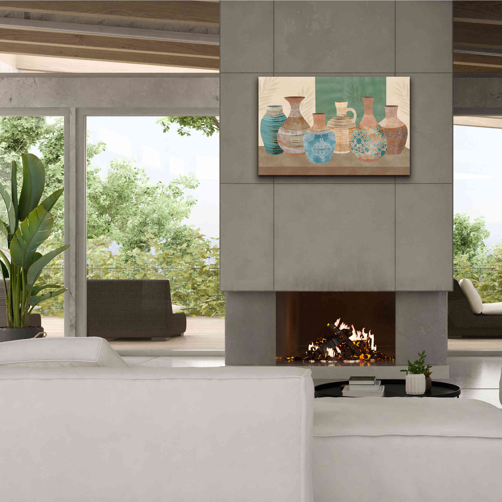 'Earthenwared Pots IV' by Flora Kouta Giclee Canvas Wall Art,40 x 26