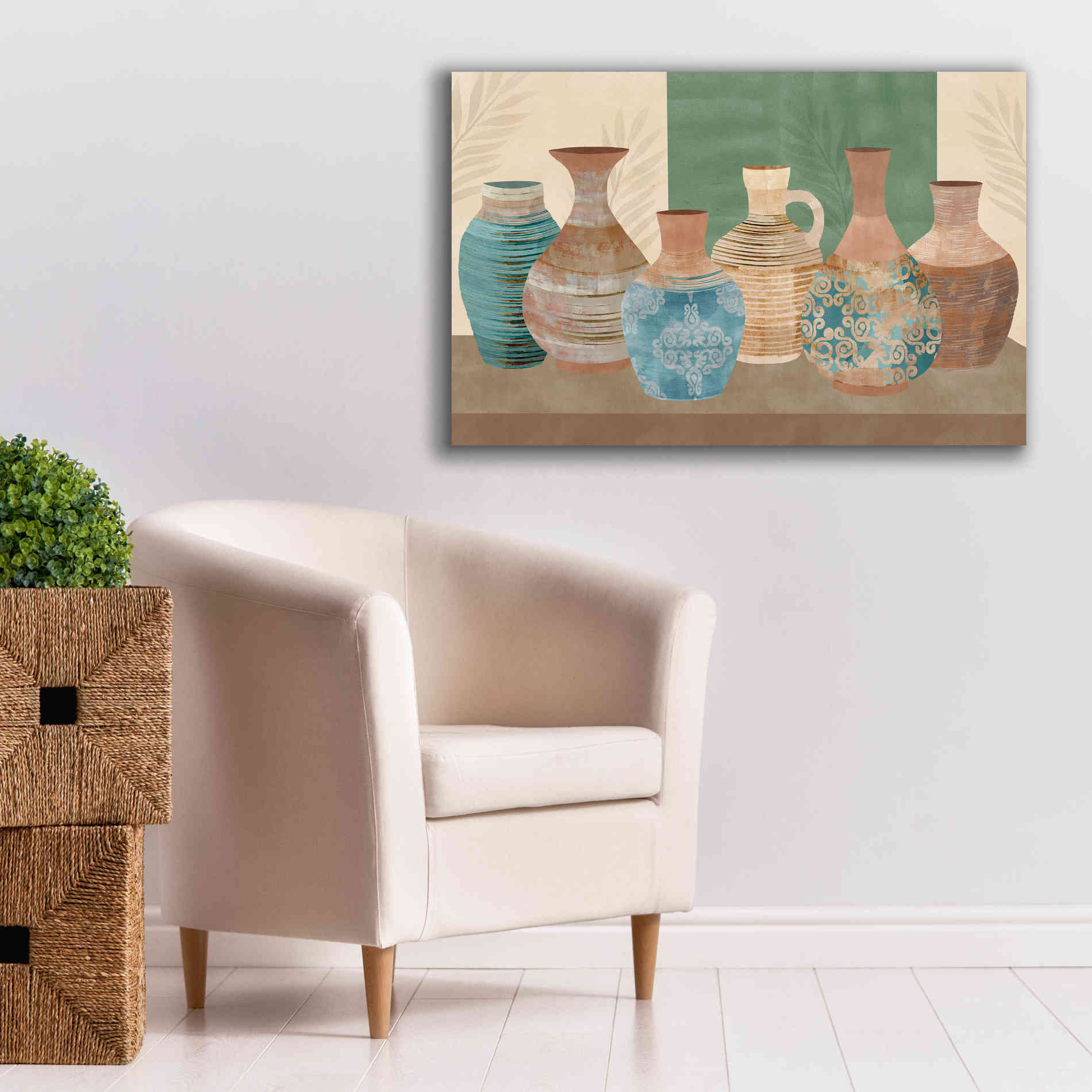 'Earthenwared Pots IV' by Flora Kouta Giclee Canvas Wall Art,40 x 26