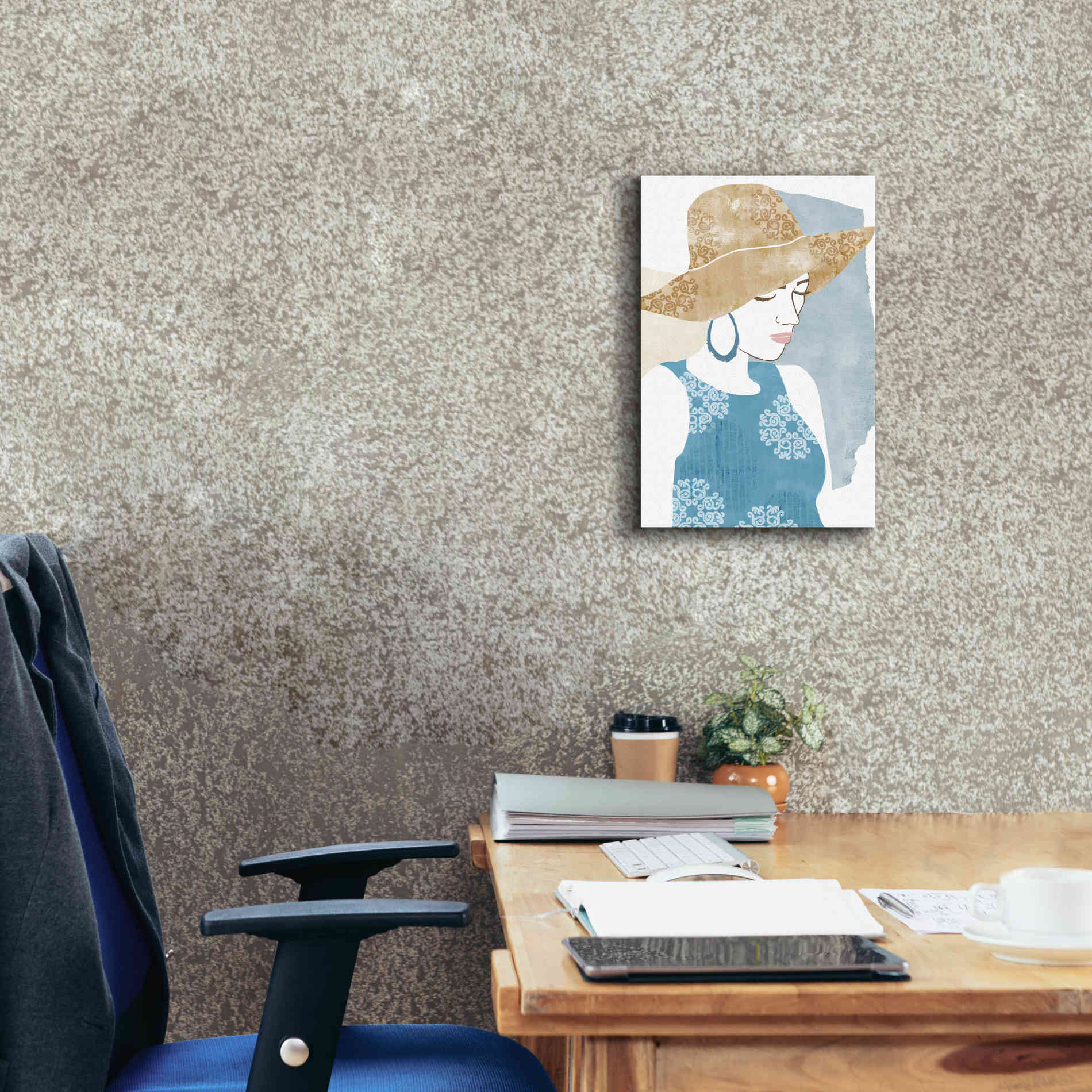 'Chapeau Boho I' by Flora Kouta Giclee Canvas Wall Art,12 x 18