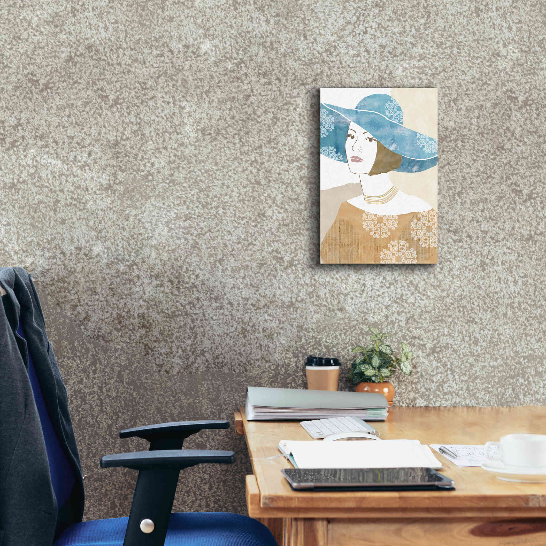 'Chapeau Boho II' by Flora Kouta Giclee Canvas Wall Art,12 x 18