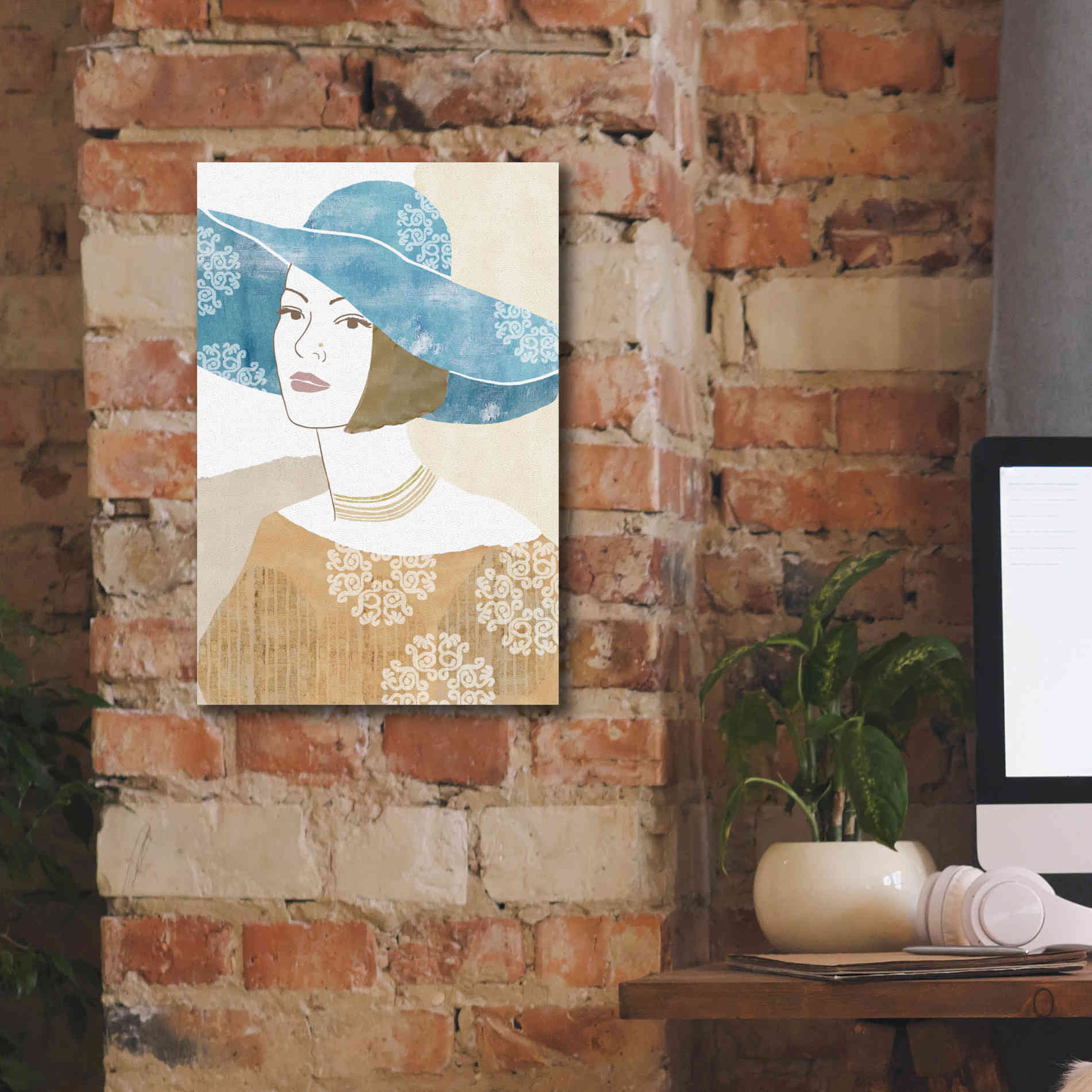 'Chapeau Boho II' by Flora Kouta Giclee Canvas Wall Art,12 x 18