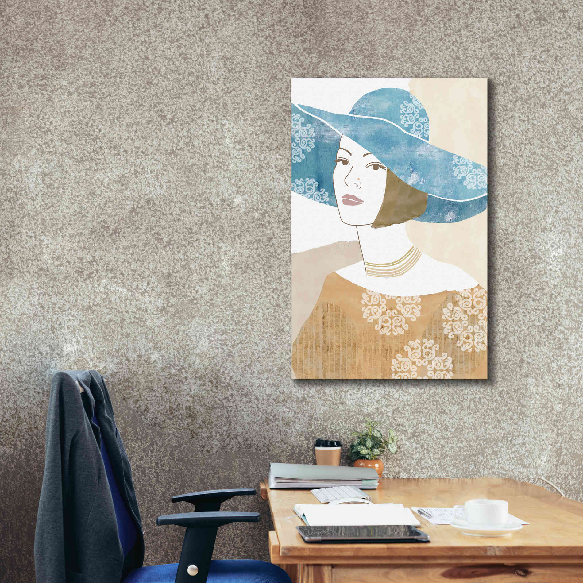 'Chapeau Boho II' by Flora Kouta Giclee Canvas Wall Art,26 x 40