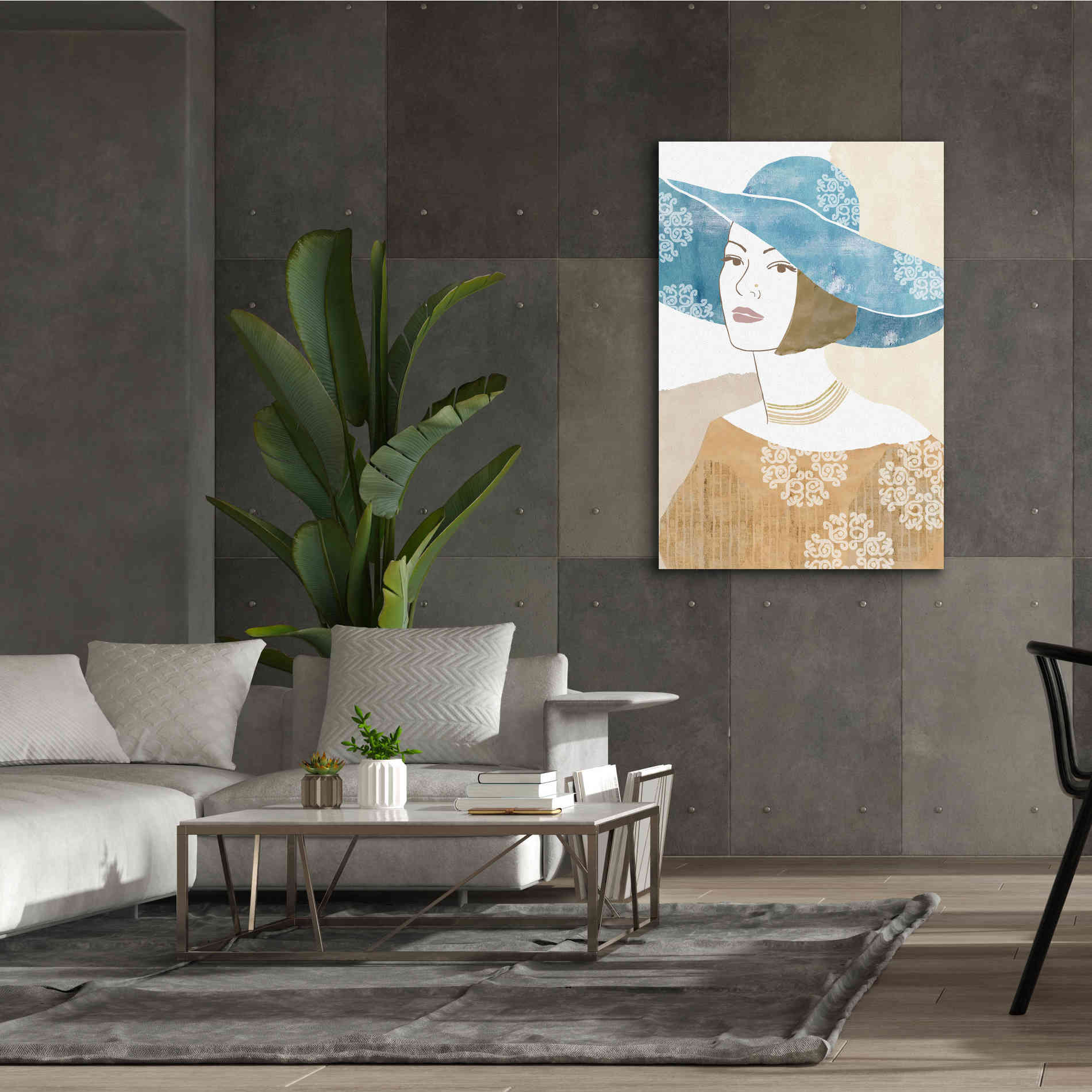 'Chapeau Boho II' by Flora Kouta Giclee Canvas Wall Art,40 x 60