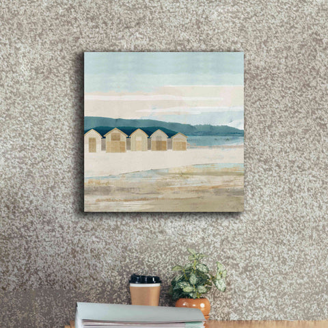 Image of 'Stone Bay Huts I' by Flora Kouta Giclee Canvas Wall Art,18 x 18