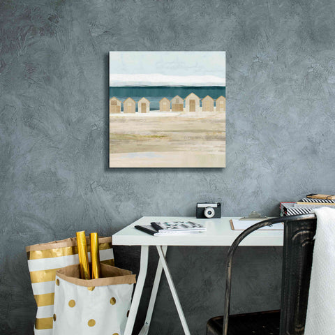 Image of 'Stone Bay Huts II' by Flora Kouta Giclee Canvas Wall Art,18 x 18