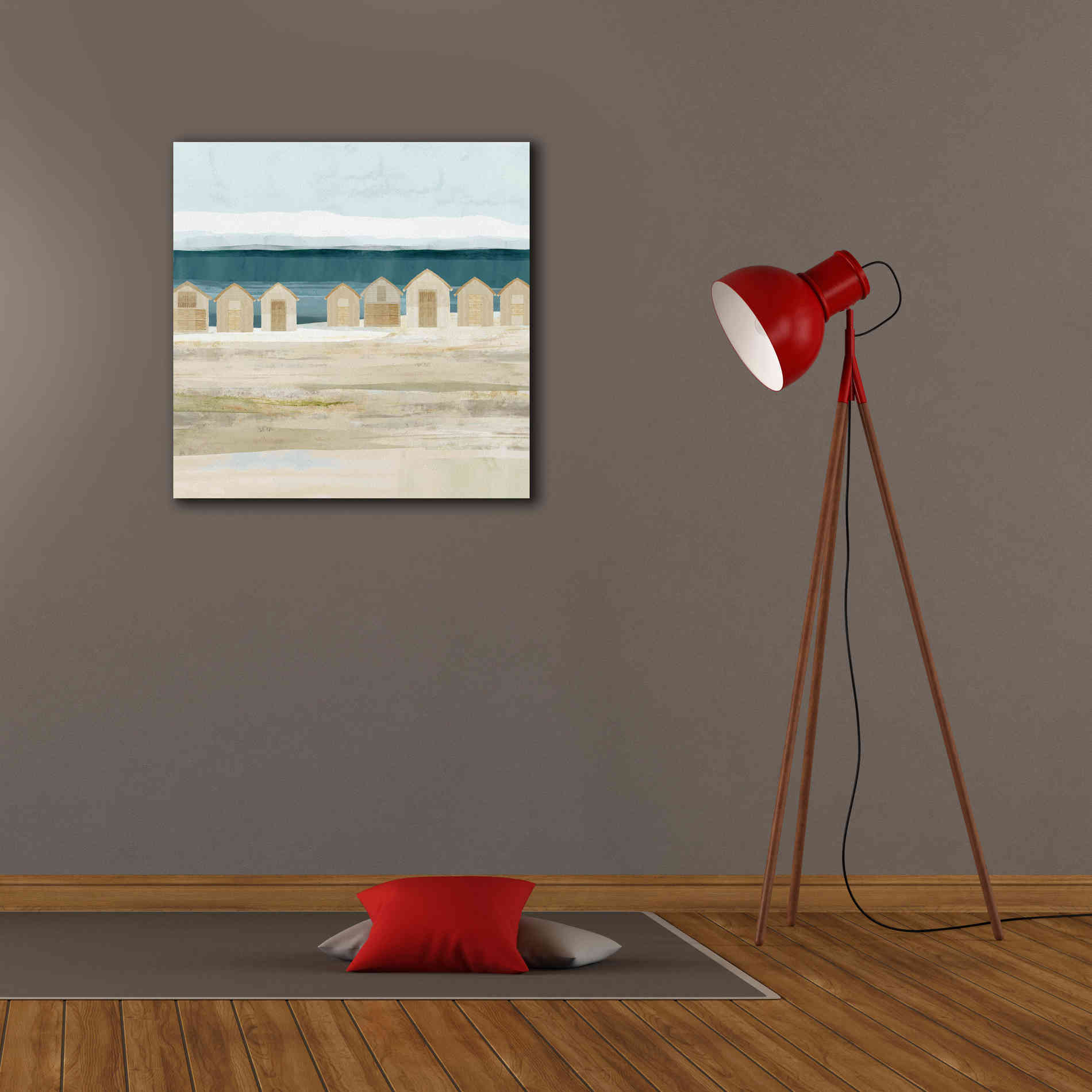 'Stone Bay Huts II' by Flora Kouta Giclee Canvas Wall Art,26 x 26