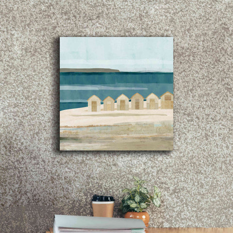 Image of 'Stone Bay Huts III' by Flora Kouta Giclee Canvas Wall Art,18 x 18