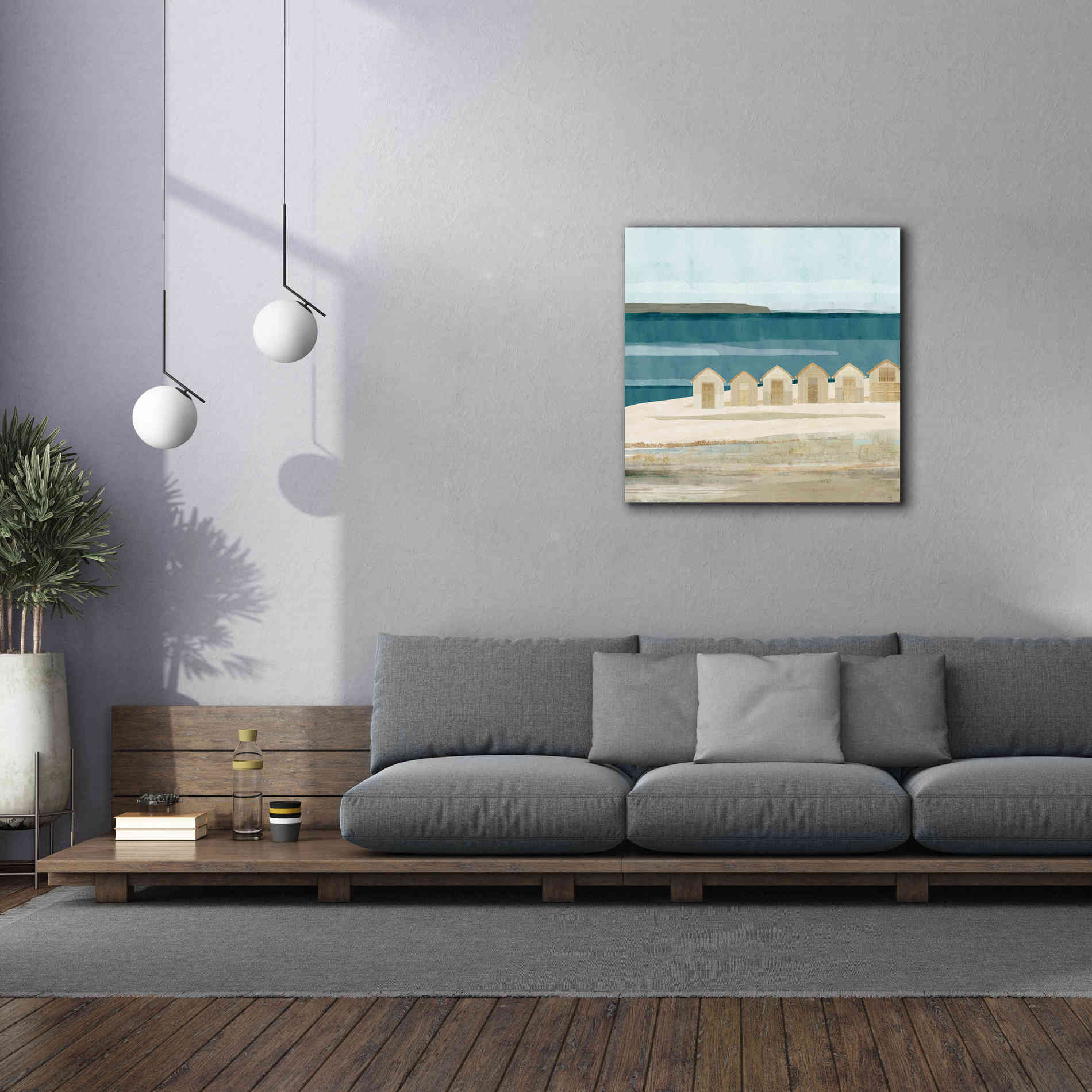 'Stone Bay Huts III' by Flora Kouta Giclee Canvas Wall Art,37 x 37