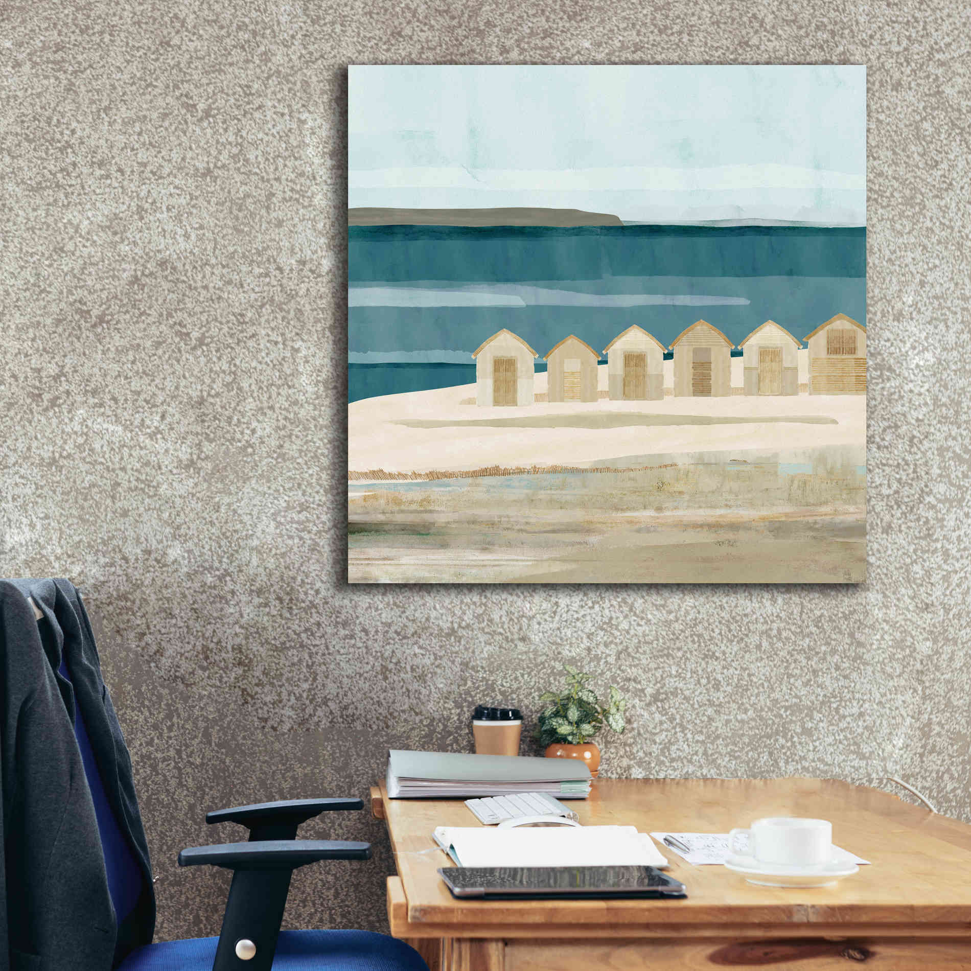 'Stone Bay Huts III' by Flora Kouta Giclee Canvas Wall Art,37 x 37