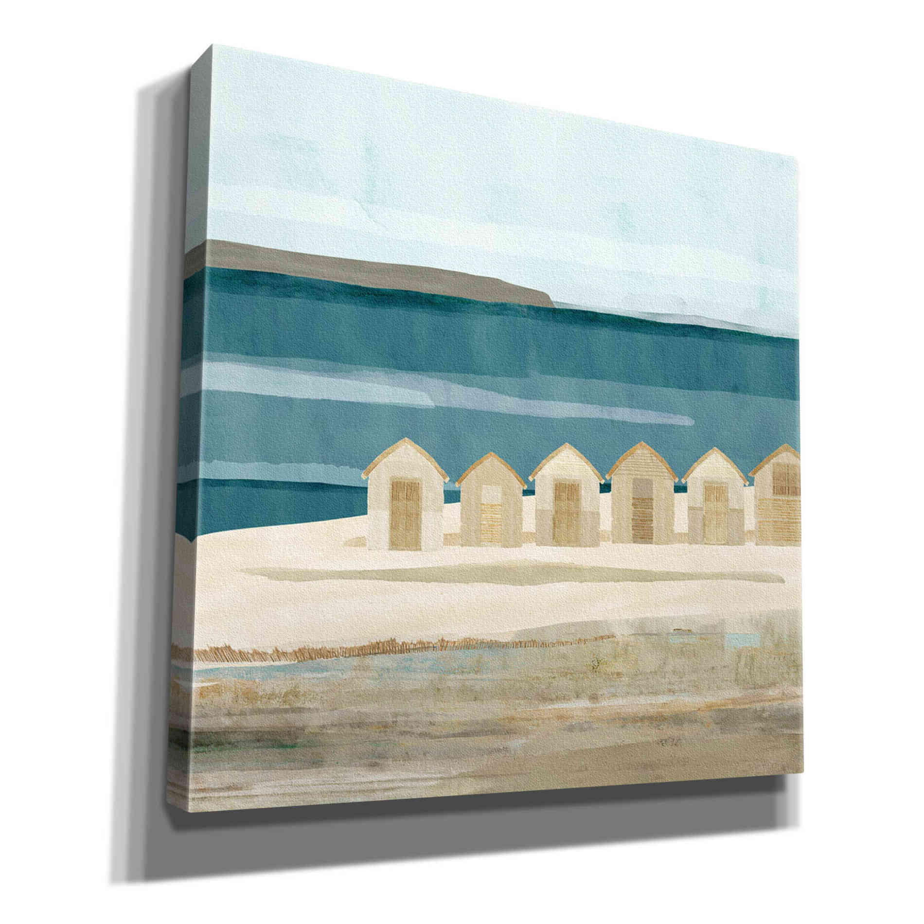 'Stone Bay Huts III' by Flora Kouta Giclee Canvas Wall Art