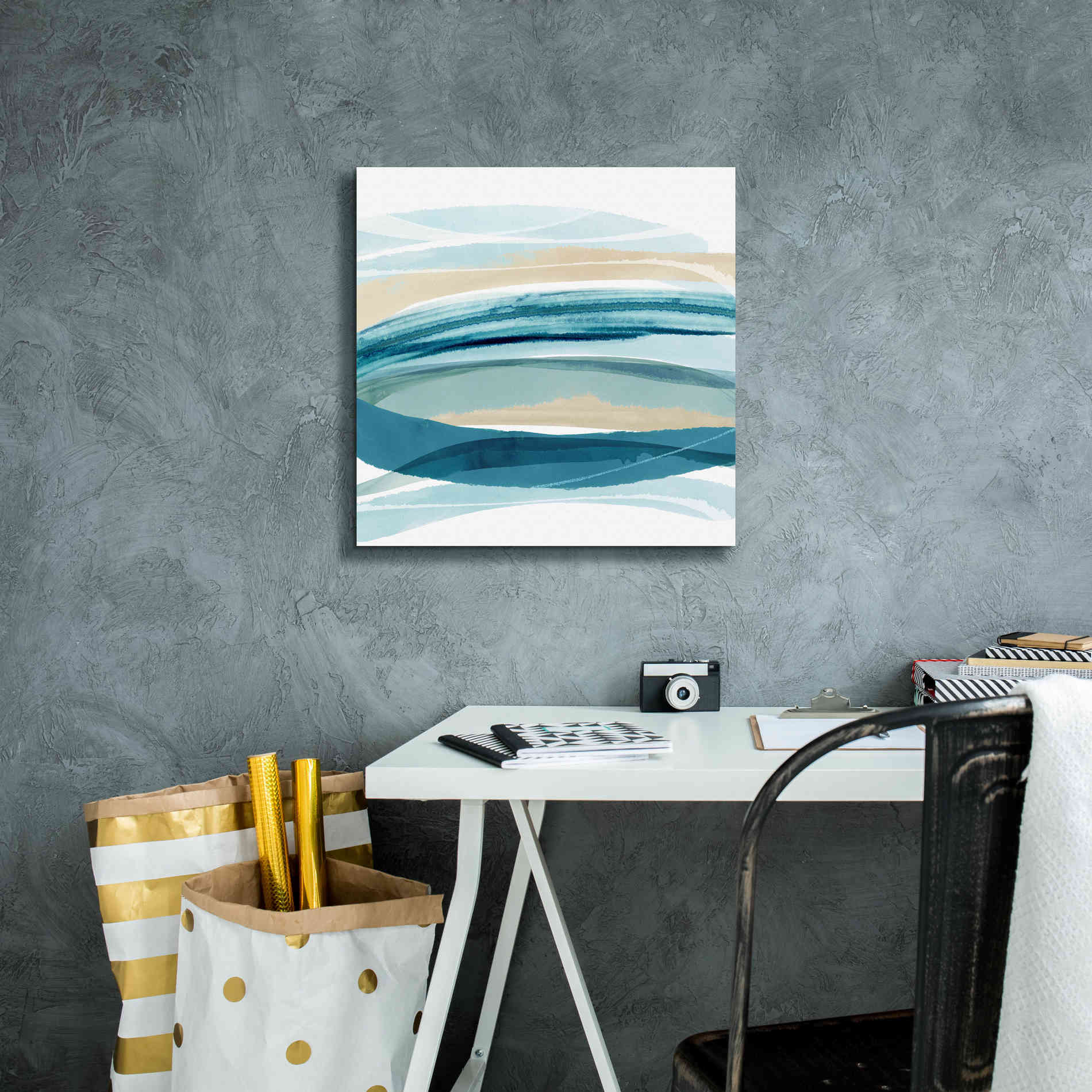 'Cirrus Flow I' by Flora Kouta Giclee Canvas Wall Art,18 x 18