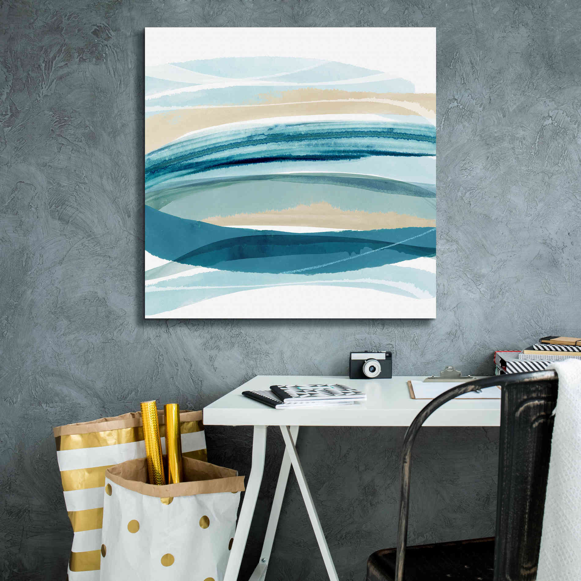 'Cirrus Flow I' by Flora Kouta Giclee Canvas Wall Art,26 x 26