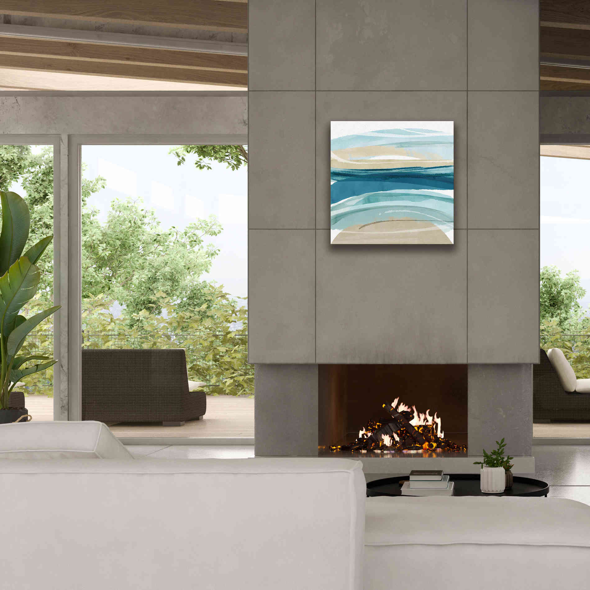 'Cirrus Flow II' by Flora Kouta Giclee Canvas Wall Art,26 x 26