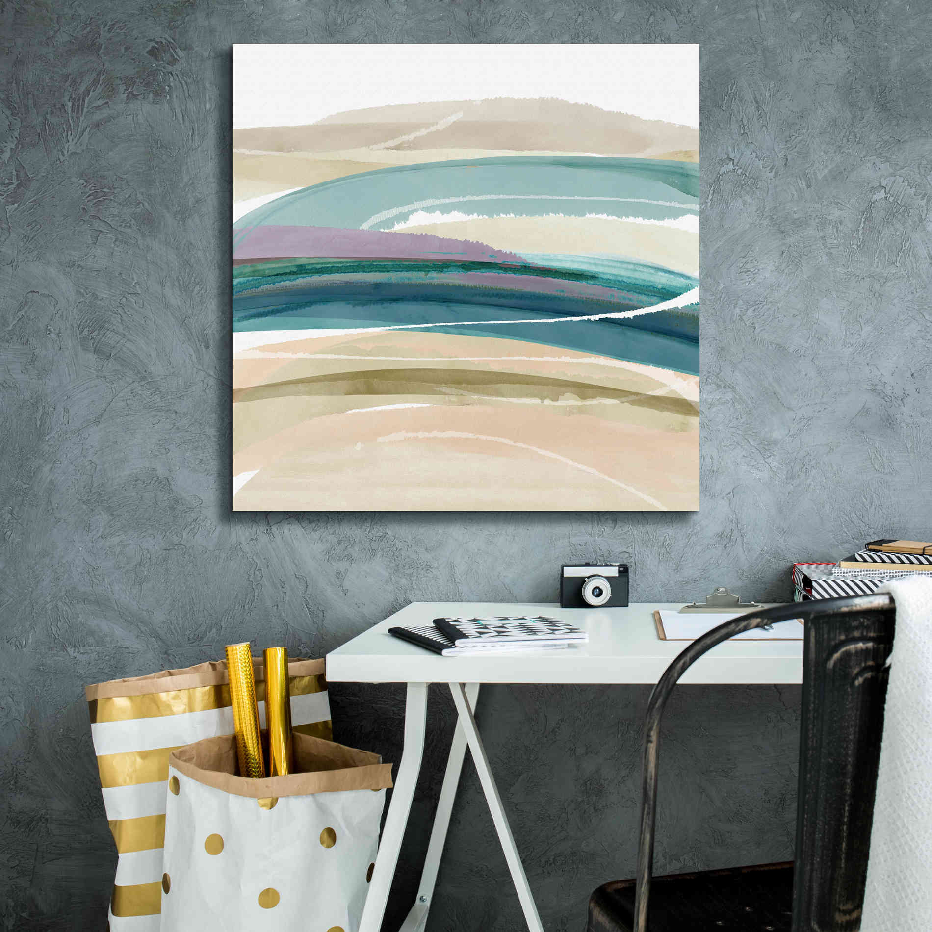 'Cirrus Flow III' by Flora Kouta Giclee Canvas Wall Art,26 x 26