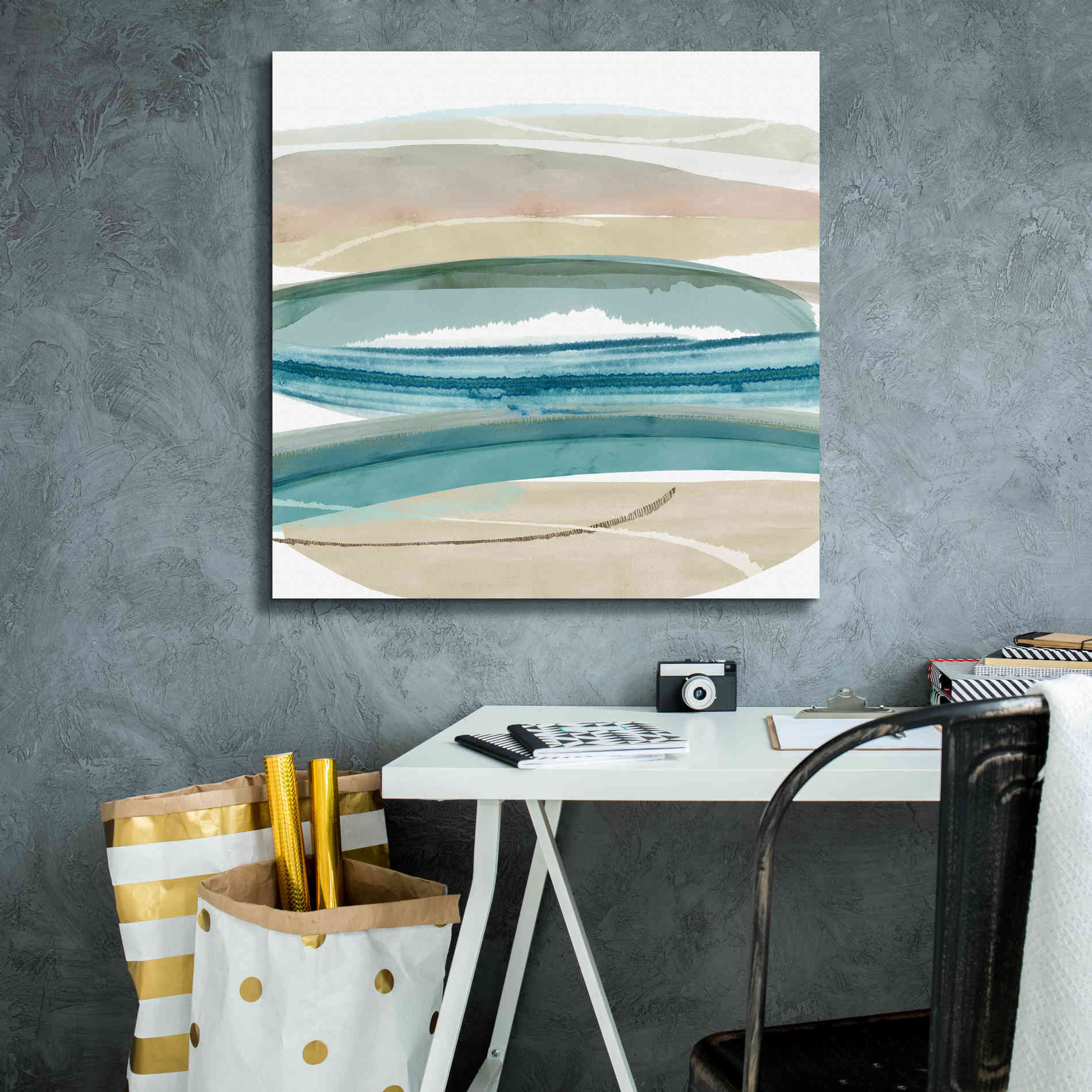 'Cirrus Flow IV' by Flora Kouta Giclee Canvas Wall Art,26 x 26