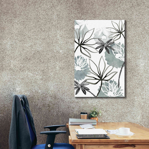 Image of 'Monochrome Flowers II' by Flora Kouta Giclee Canvas Wall Art,26 x 40