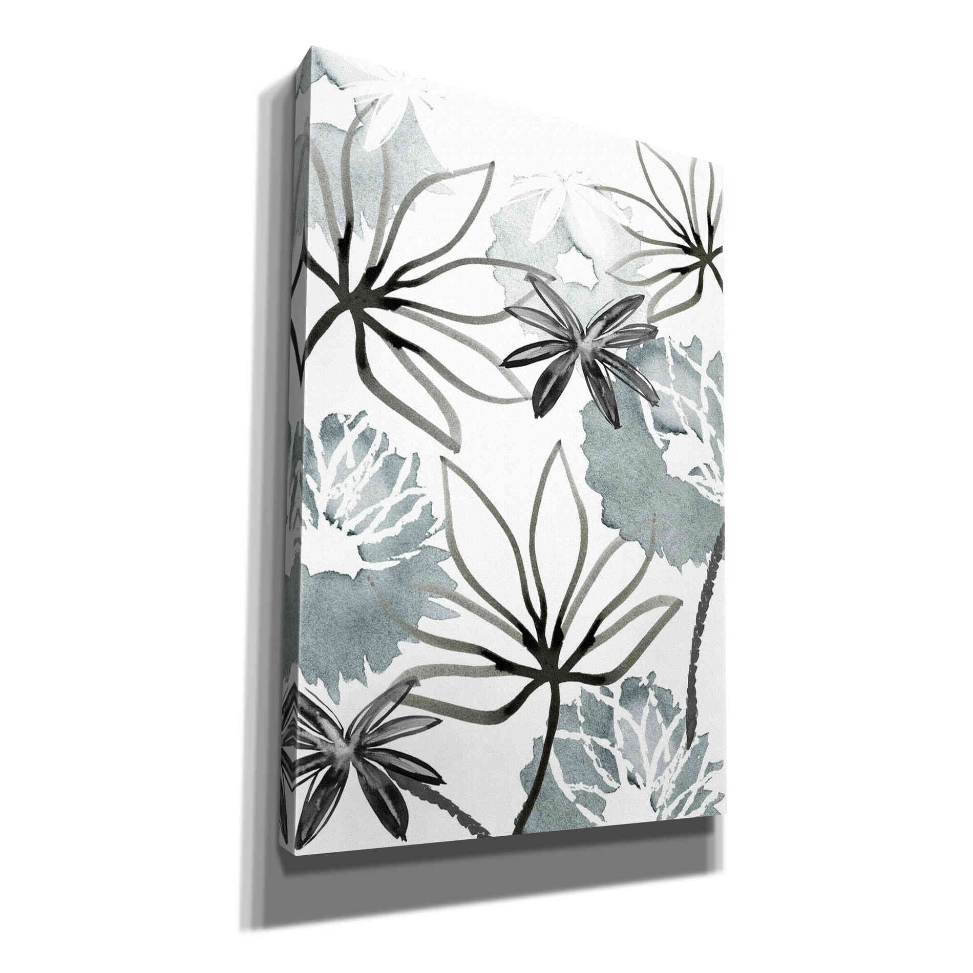 'Monochrome Flowers II' by Flora Kouta Giclee Canvas Wall Art