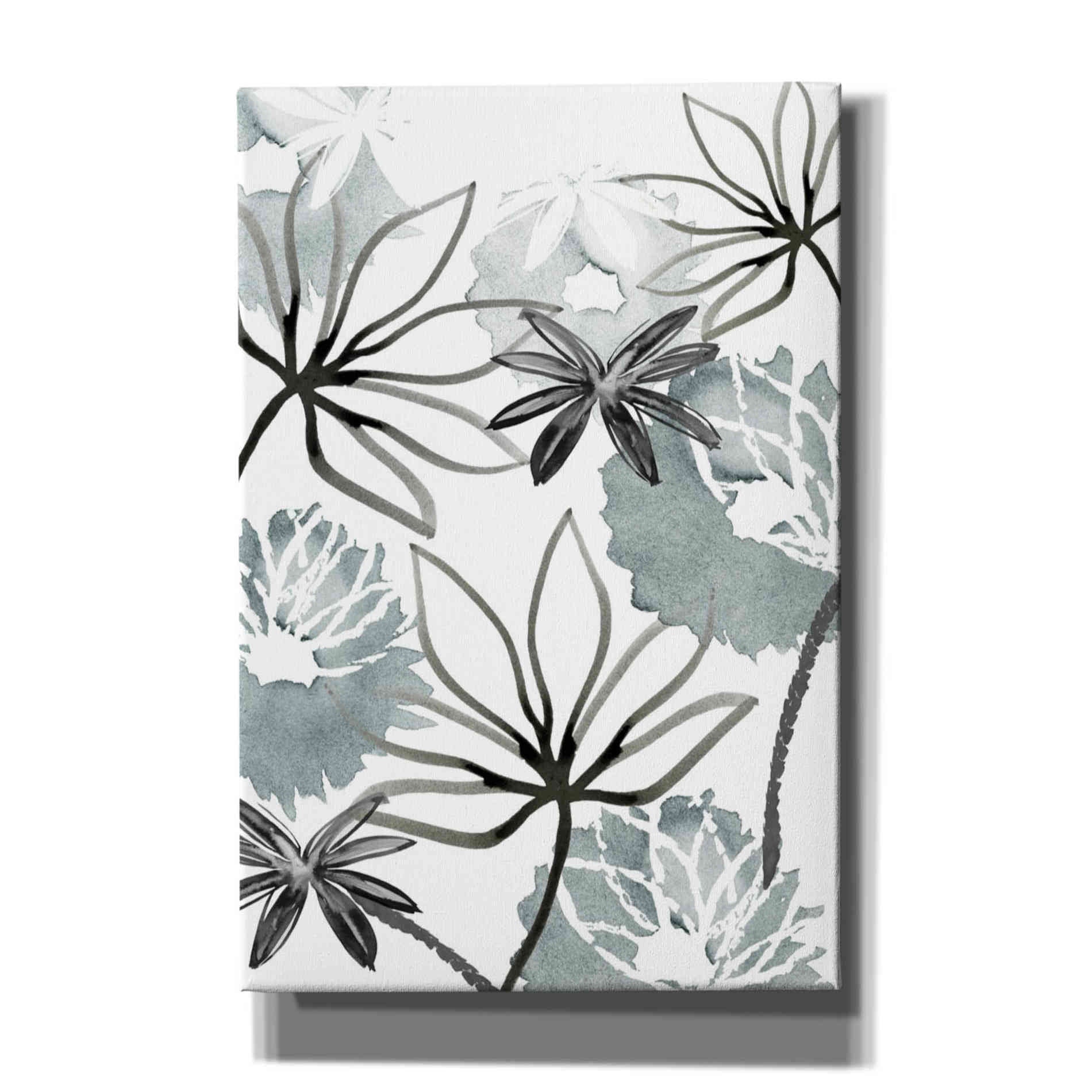 'Monochrome Flowers II' by Flora Kouta Giclee Canvas Wall Art