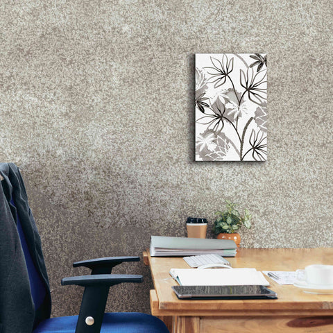 Image of 'Monochrome Flowers III' by Flora Kouta Giclee Canvas Wall Art,12 x 18