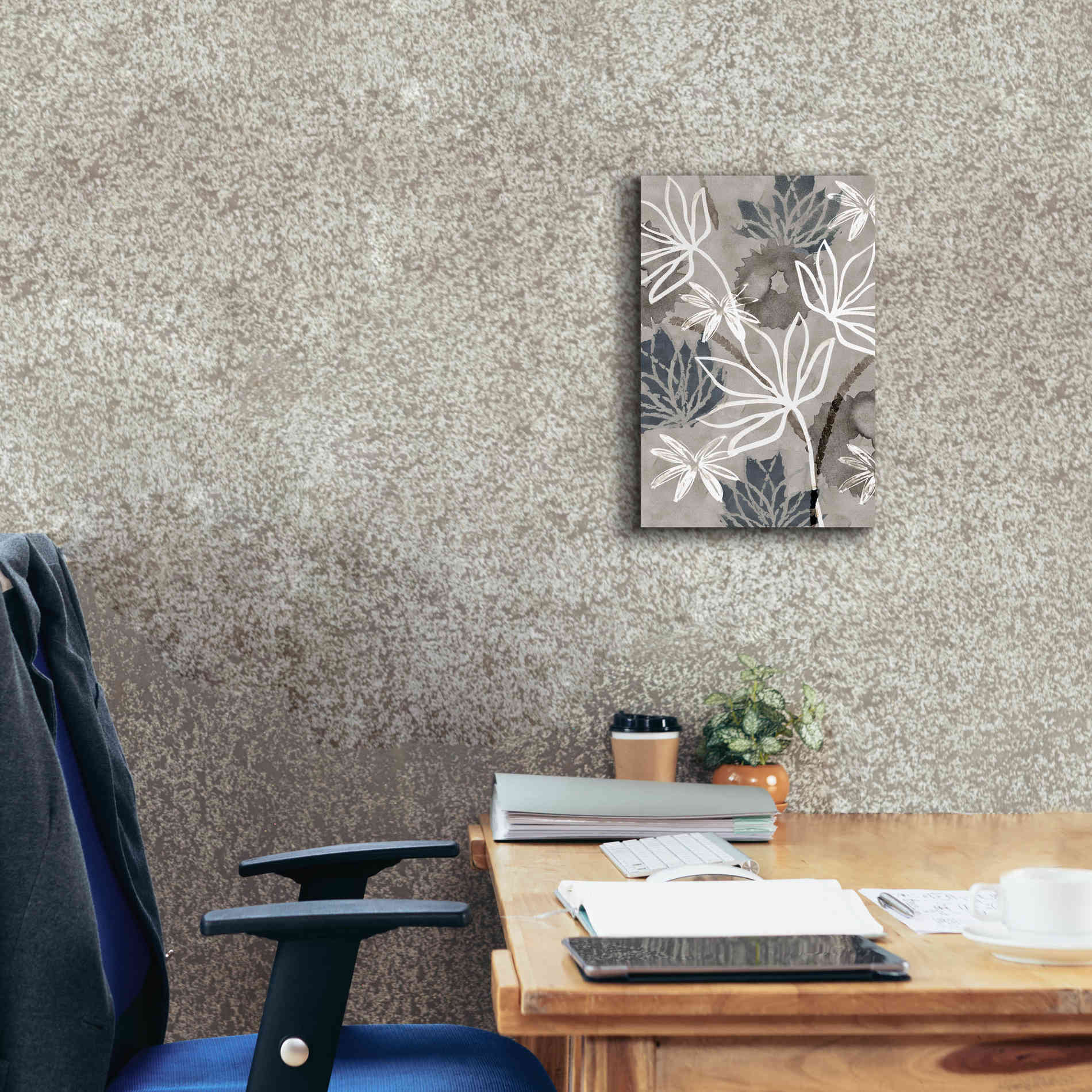 'Monochrome Flowers IV' by Flora Kouta Giclee Canvas Wall Art,12 x 18