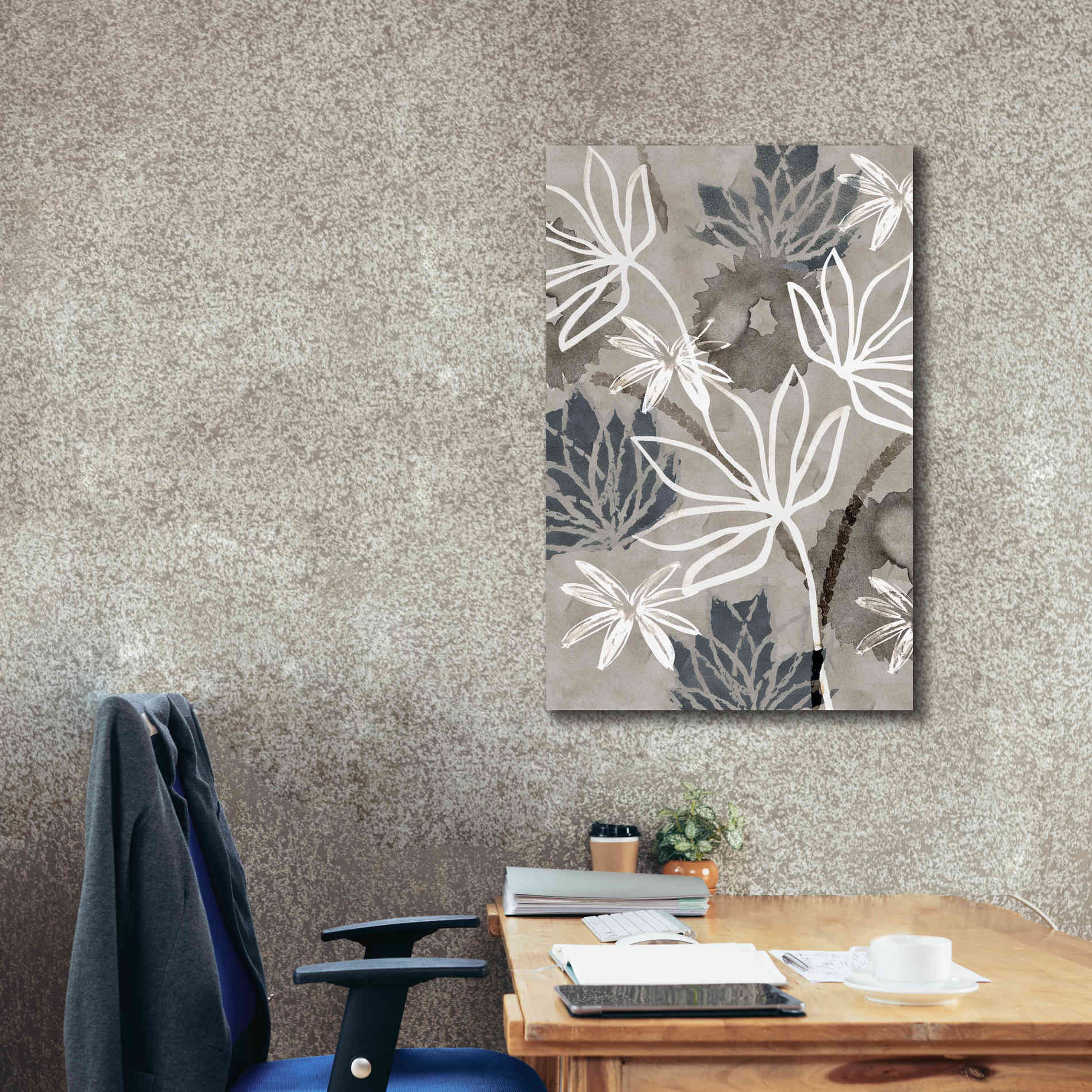 'Monochrome Flowers IV' by Flora Kouta Giclee Canvas Wall Art,26 x 40