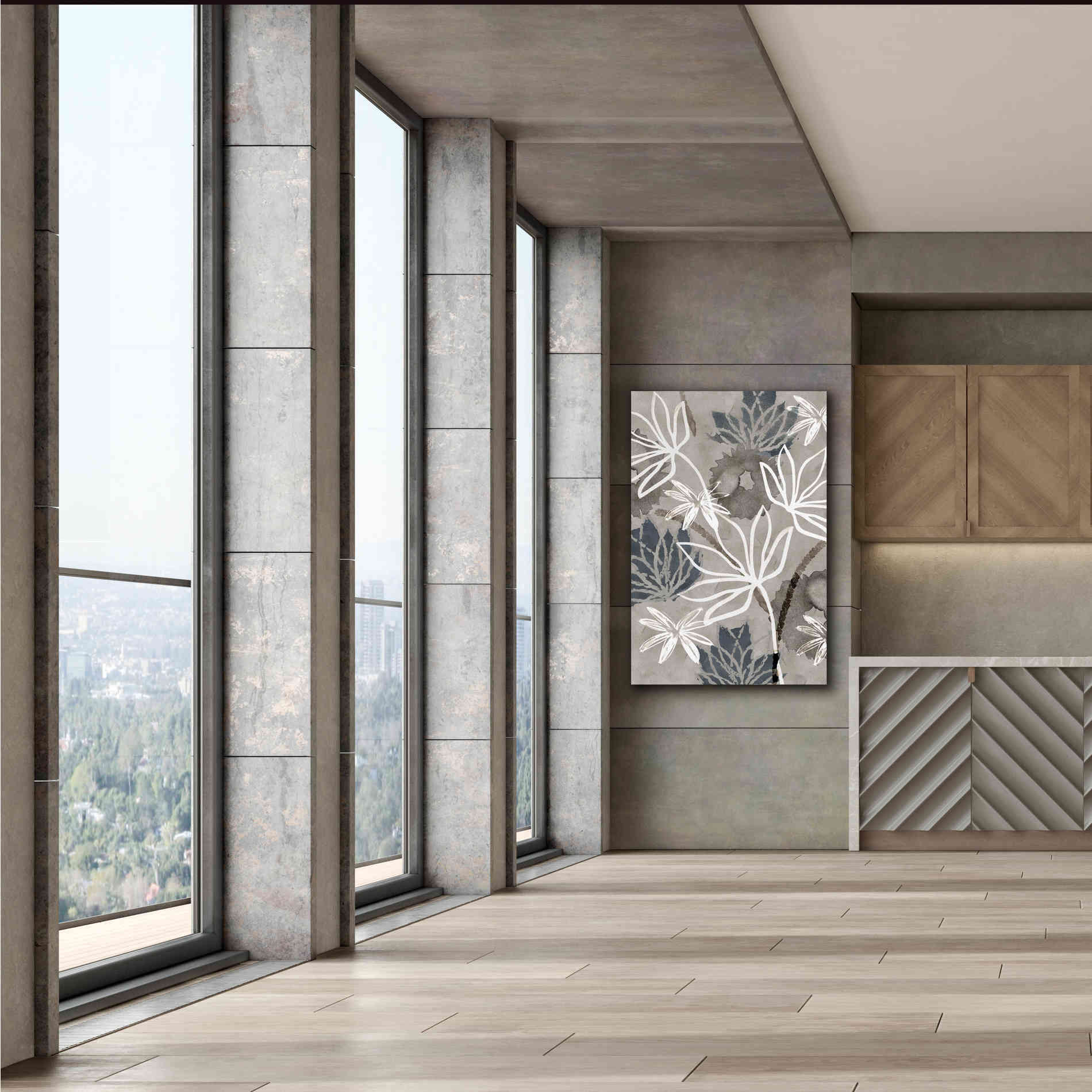 'Monochrome Flowers IV' by Flora Kouta Giclee Canvas Wall Art,40 x 60