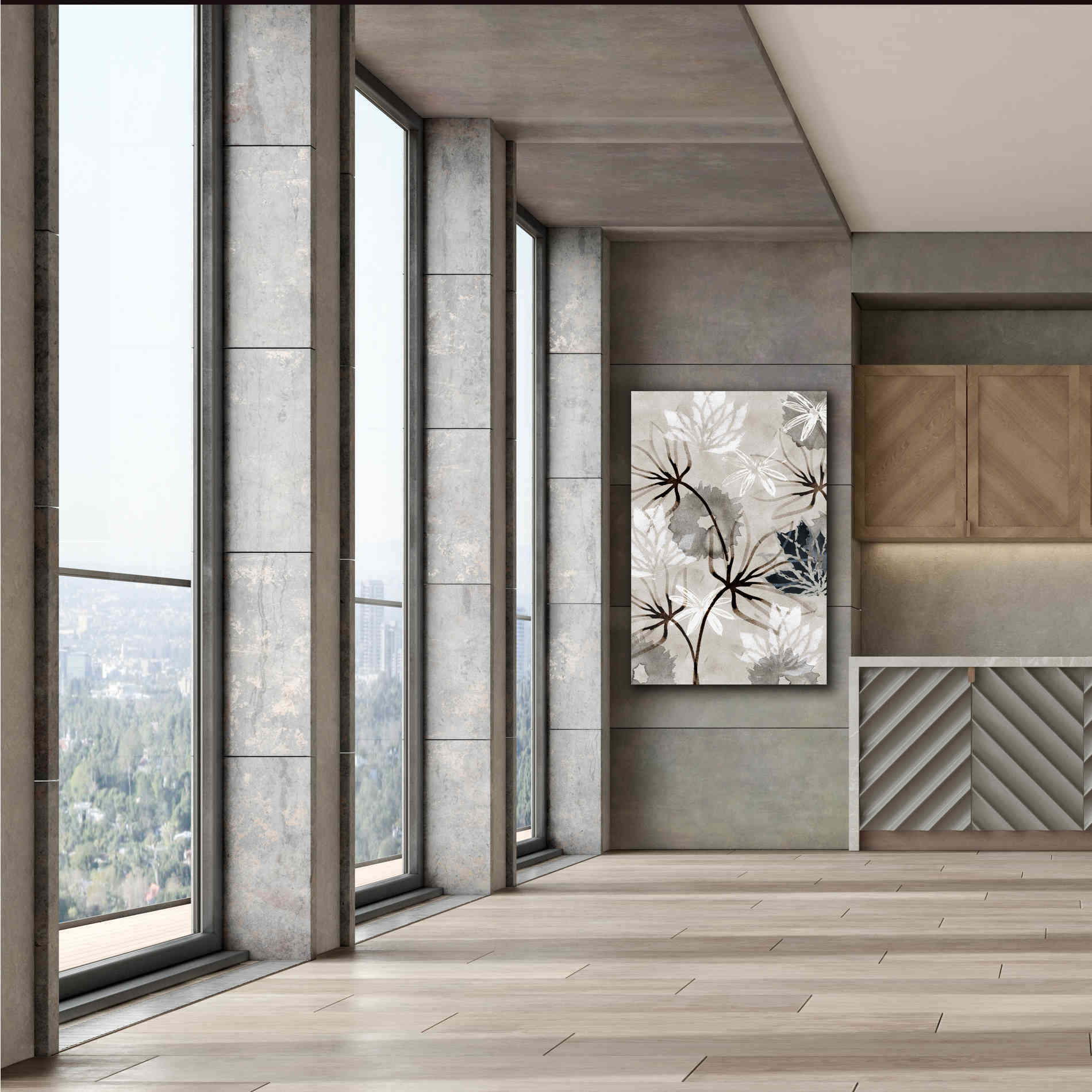 'Monochrome Flowers V' by Flora Kouta Giclee Canvas Wall Art,40 x 60