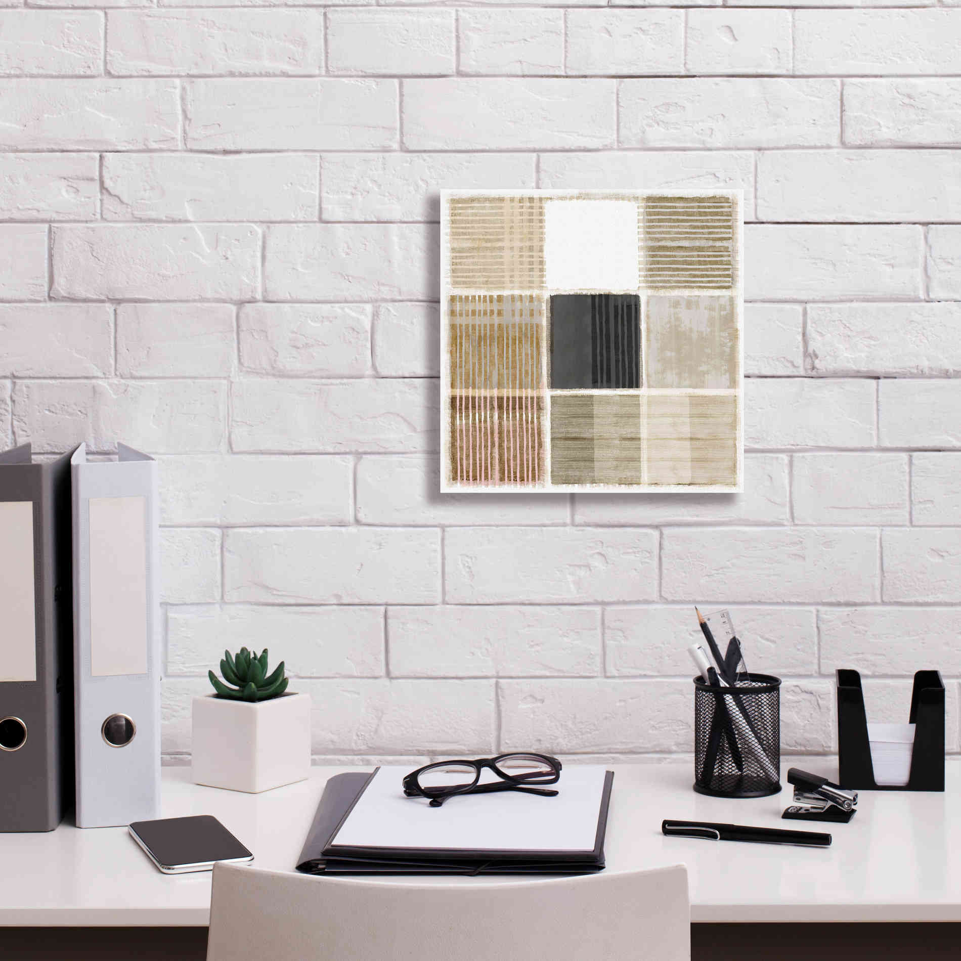 'Natural Patchwork I' by Flora Kouta Giclee Canvas Wall Art,12 x 12